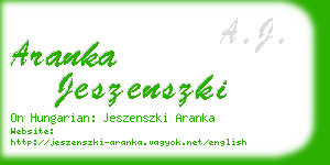 aranka jeszenszki business card